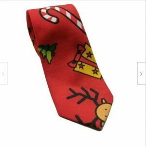 Christmas Tree Candy Cane Snowflake Reindeer Tie